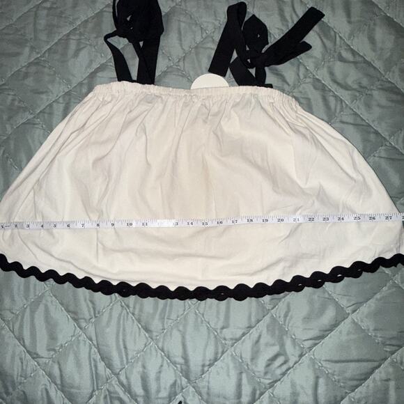 La February Women’s Oatmeal Tie Strap Boho Top Sz L 100% Cotton Style 1330T - Picture 10 of 10